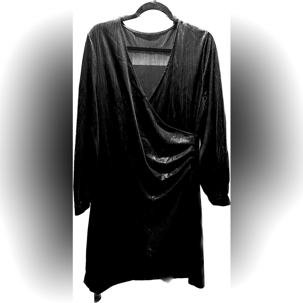 Black sheer wrap Cocktail dress / Vegas Dress